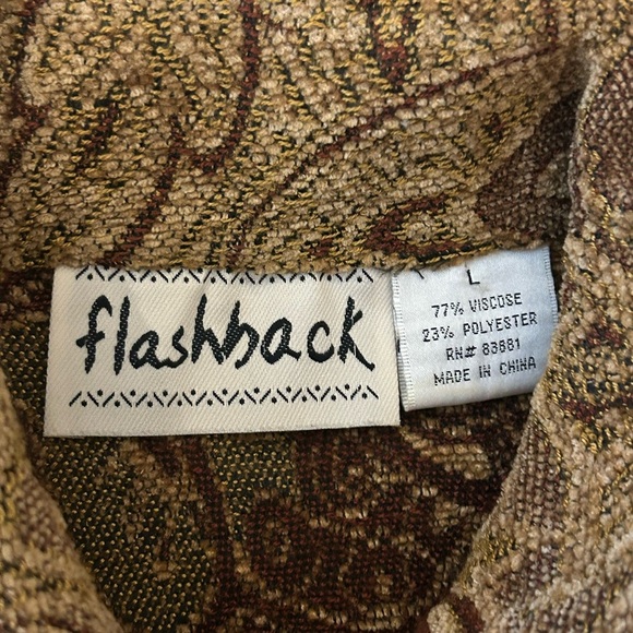 Vintage Flashback Patterned Woven Tapestry Zip Up Jacket - L - Picture 5 of 7